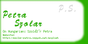 petra szolar business card